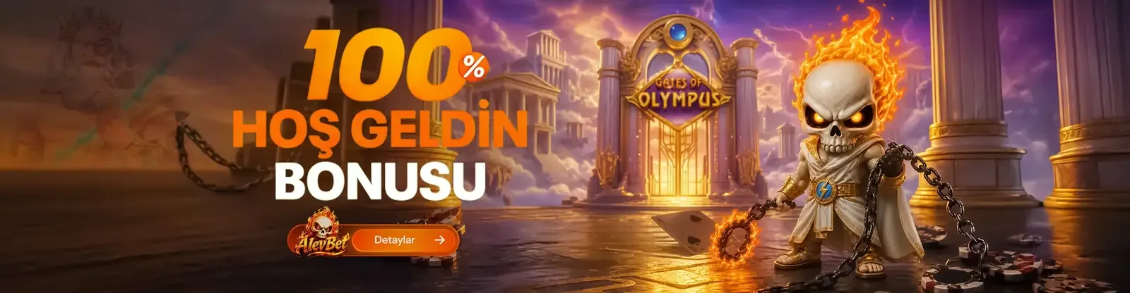 %100 Hoş Geldin Bonusu — Alevbet kampanya banner’ı